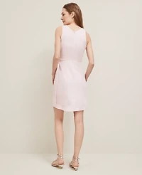 Ann Taylor Linen Blend V-Neck Wrap Dress Potpourri Women's