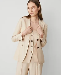 Ann Taylor The Petite Greenwich Blazer Size 8 Sands Edge Women's