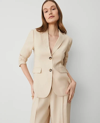 Ann Taylor The Petite Greenwich Blazer Size 8 Sands Edge Women's