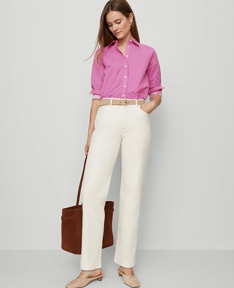 Ann Taylor The Perfect Straight Jean Ivory Women's