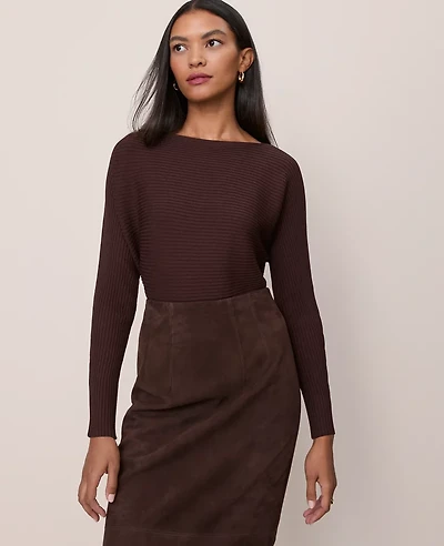 Ann Taylor Ribbed Boatneck Sweater Women's