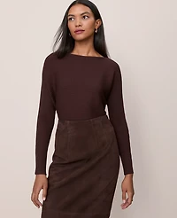 Ann Taylor Ribbed Boatneck Sweater Women's