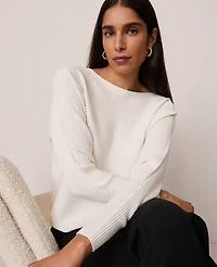 Ann Taylor Ribbed Boatneck Sweater Women's