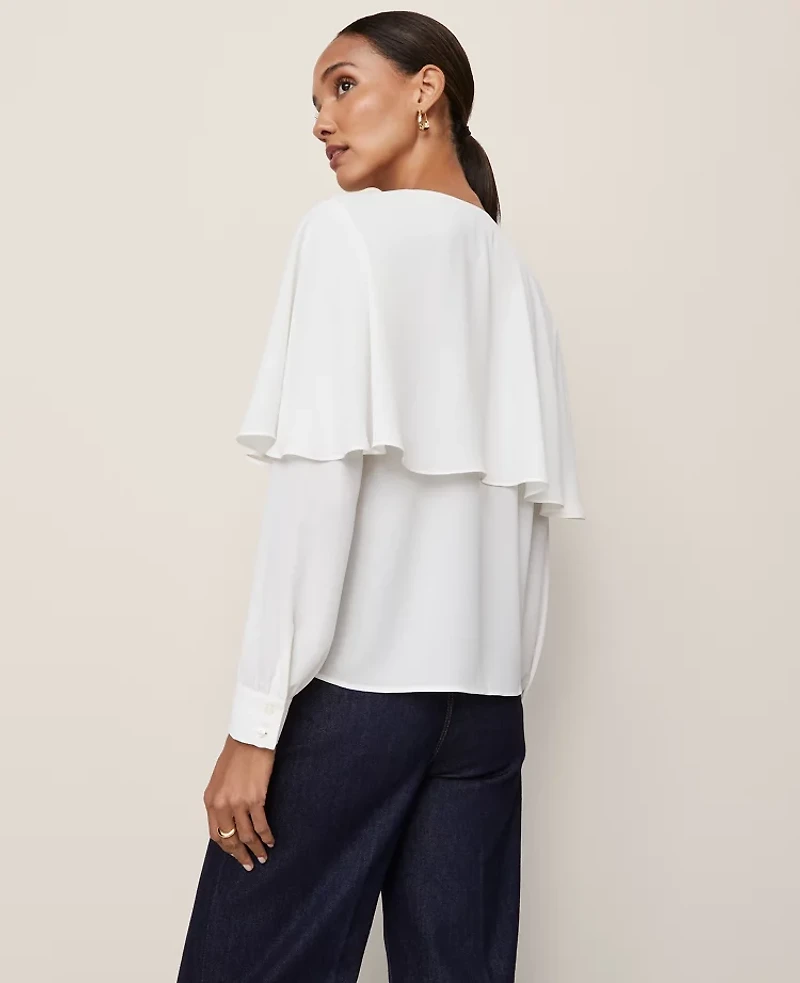 Ann Taylor Capelet Overlay Blouse Women's