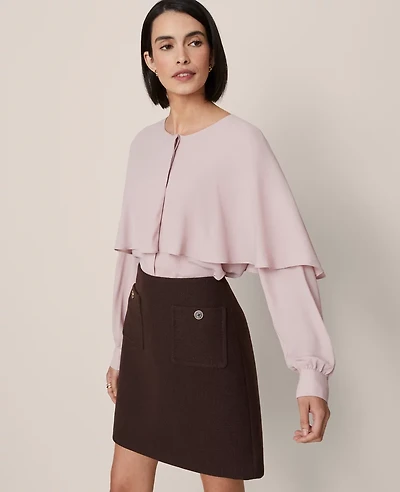 Ann Taylor Capelet Overlay Blouse Women's