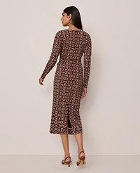 Ann Taylor Chain Link V-Neck Knit Dress Pure Chocolate Women's