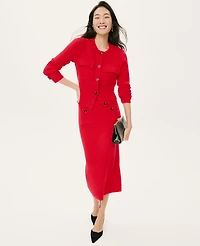 Ann Taylor Ribbed Sweater Skirt Iconic Red Women's