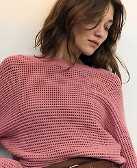 Ann Taylor Weekend Collection Open Stitch Scalloped Sweater Women's