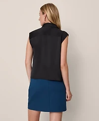 Ann Taylor Collared Satin Blouse Women's