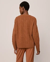 Ann Taylor Cashmere Cable Sweater Size Large Spiced Cider Women's