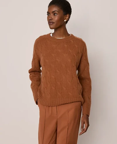 Ann Taylor Cashmere Cable Sweater Size Small Spiced Cider Women's