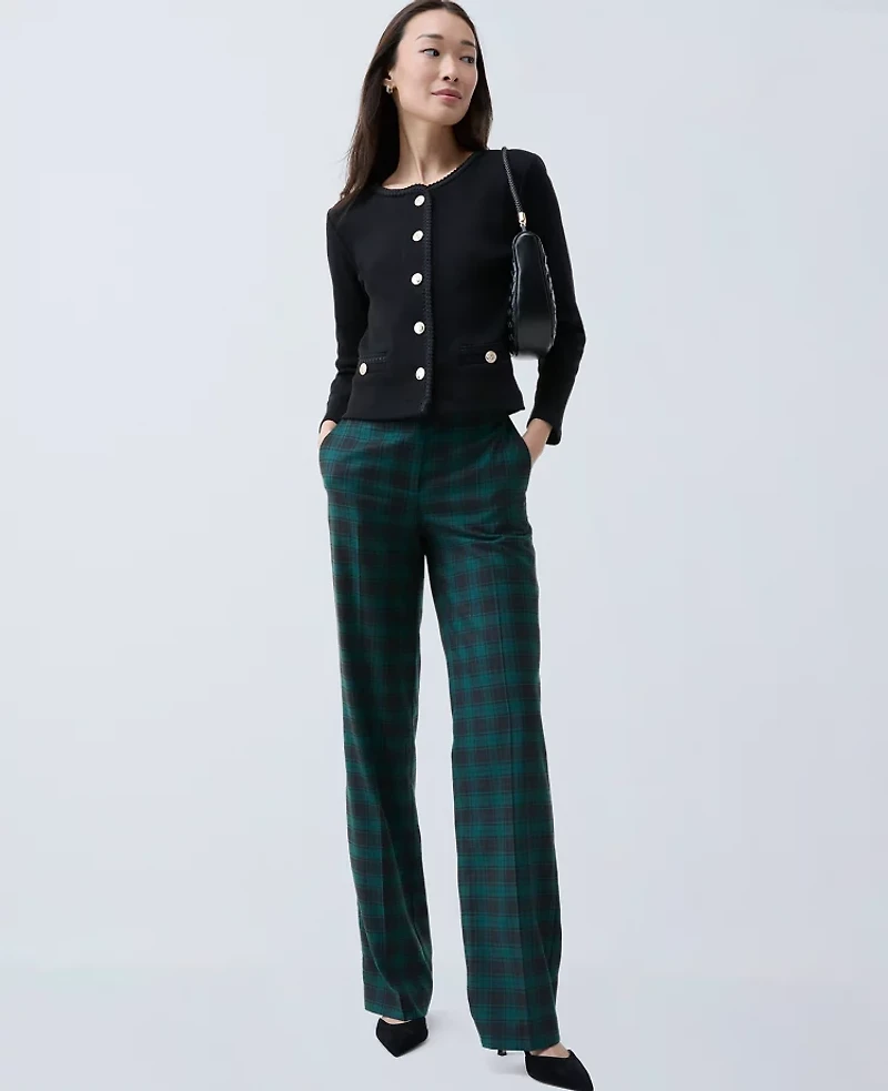 Ann Taylor Braid Trim Knit Jacket Black Women's