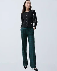 Ann Taylor Braid Trim Knit Jacket Black Women's