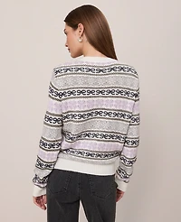 Ann Taylor Weekend Collection Relaxed Fair Isle Sweater Lavender Frost Women's
