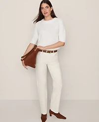 Ann Taylor Weekend Collection Marled Sweater T-Shirt Neutral Women's