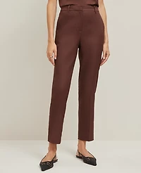Ann Taylor The Petite Ankle Pant in Linen Blend Size 14 Rich Walnut Women's