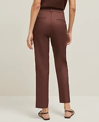 Ann Taylor The Petite Ankle Pant in Linen Blend Size 14 Rich Walnut Women's