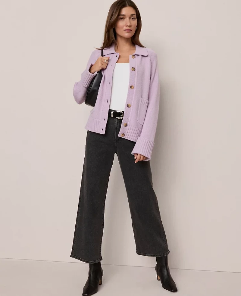 Ann Taylor Weekend Collection Collared Cardigan Women's