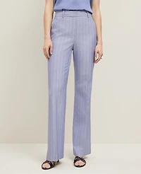 Ann Taylor The Petite Flare Trouser in Pinstripe Size 10 Velvet Morning Women's
