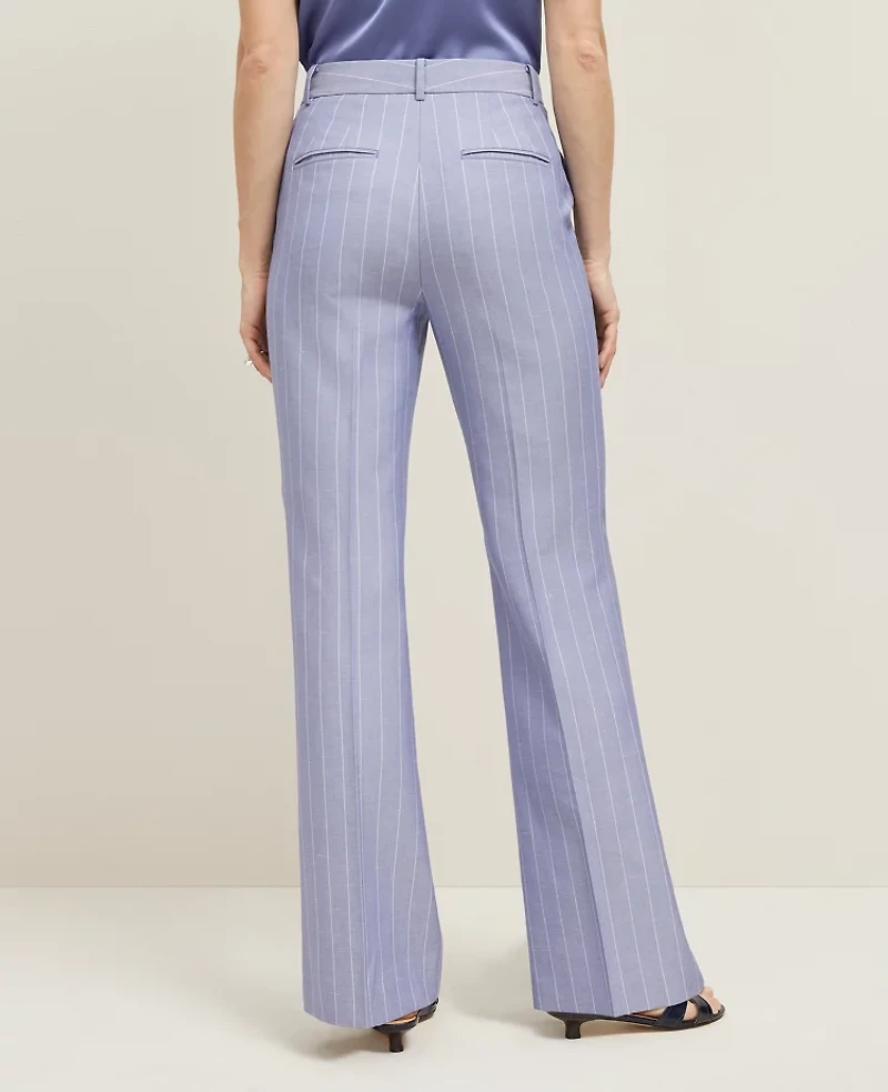 Ann Taylor The Petite Flare Trouser in Pinstripe Size 10 Velvet Morning Women's