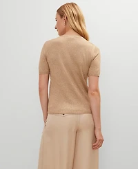 Ann Taylor Metallic Sweater T-Shirt Sands Edge Women's