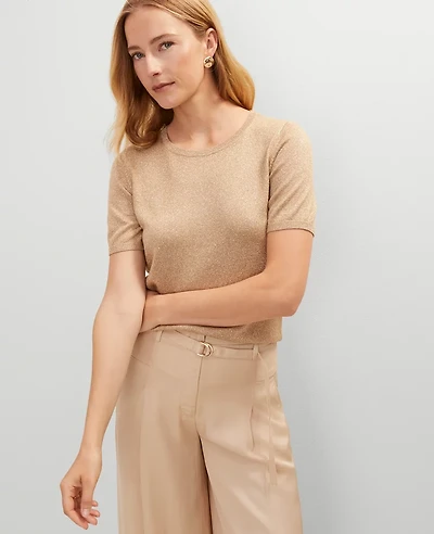 Ann Taylor Metallic Sweater T-Shirt Sands Edge Women's