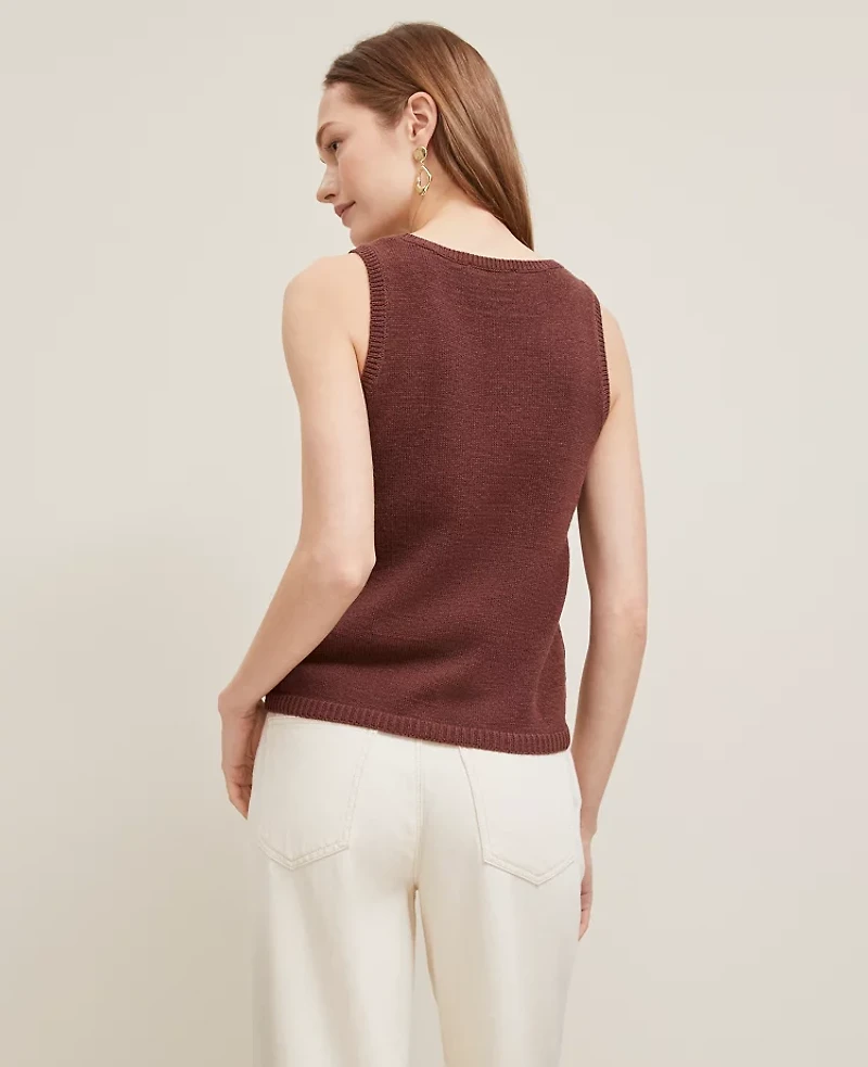Ann Taylor Sweater Shell Top Rich Walnut Women's