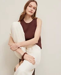 Ann Taylor Sweater Shell Top Rich Walnut Women's