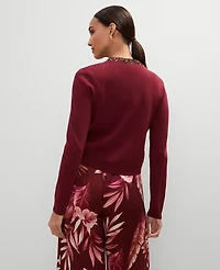 Ann Taylor Studio Collection Sequin Trimmed Open Cardigan Women's