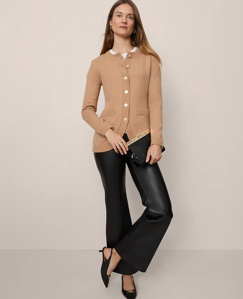 Ann Taylor Curved Hem Longline Cardigan Women's