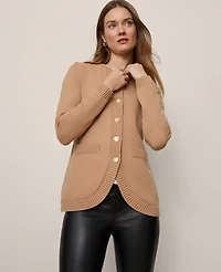 Ann Taylor Curved Hem Longline Cardigan Women's
