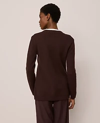 Ann Taylor Curved Hem Longline Cardigan Women's