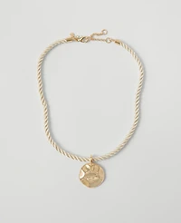 Ann Taylor Metal Rope Pendant Necklace Goldtone Women's