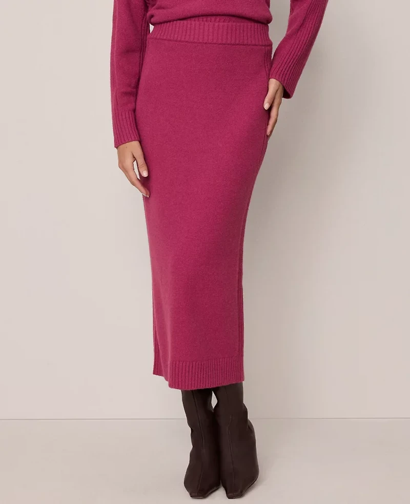 Ann Taylor Weekend Collection Ribbed Sweater Skirt Strawberry Shortcake Women's