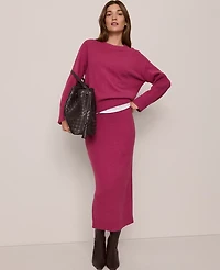 Ann Taylor Weekend Collection Ribbed Sweater Skirt Strawberry Shortcake Women's