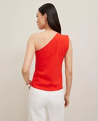 Ann Taylor Petite Ruched One Shoulder Top Women's