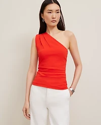 Ann Taylor Petite Ruched One Shoulder Top Women's
