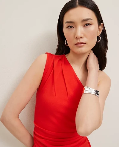 Ann Taylor Petite Ruched One Shoulder Top Women's