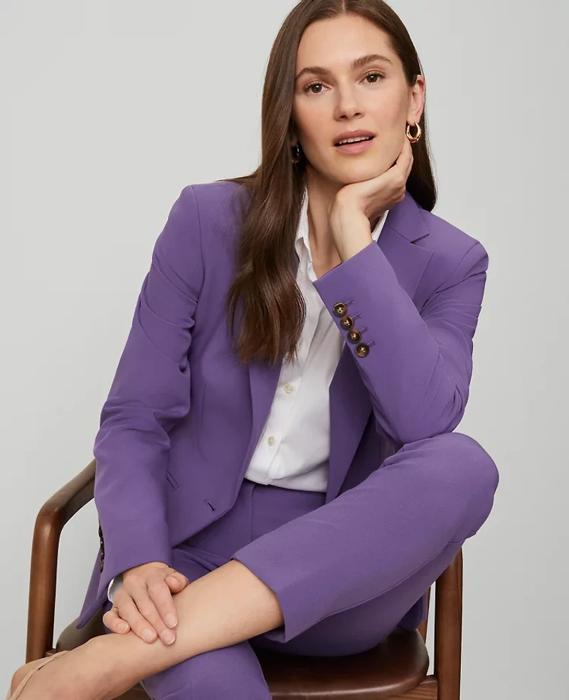 Ann Taylor The Hutton Blazer Doubleweave Majestic Violet Women's