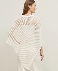 Ann Taylor Crochet Poncho Size XS/S Winter White Women's