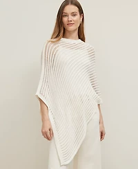 Ann Taylor Crochet Poncho Size XS/S Winter White Women's