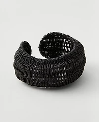 Ann Taylor Raffia Cuff Bracelet Black Women's