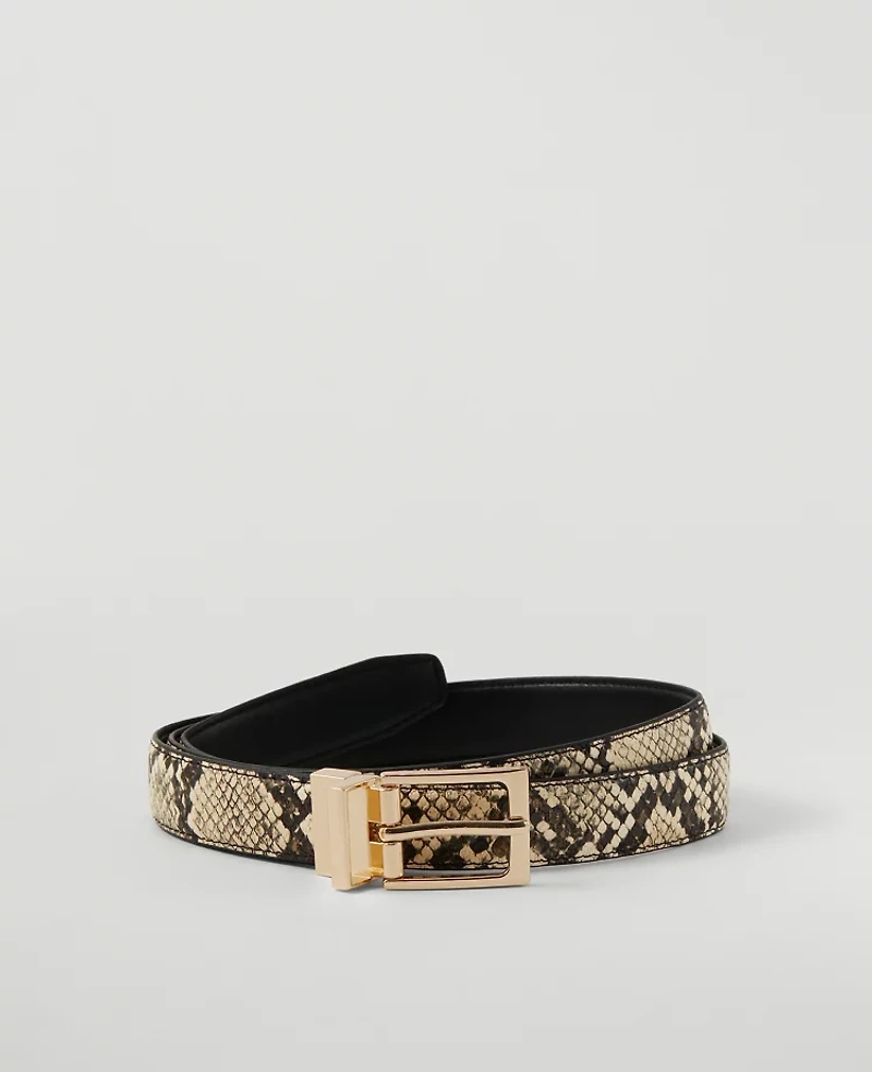 Ann Taylor Reversible Belt Black Multi Women's