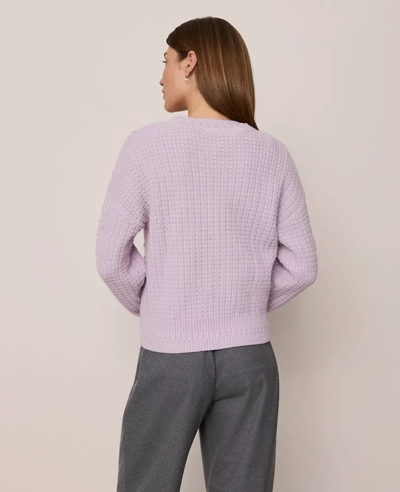 Ann Taylor Weekend Collection Popcorn-Stitch Cable Sweater Women's