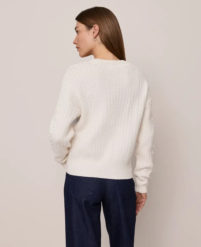 Ann Taylor Weekend Collection Popcorn-Stitch Cable Sweater Women's