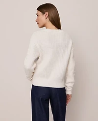 Ann Taylor Weekend Collection Popcorn-Stitch Cable Sweater Women's
