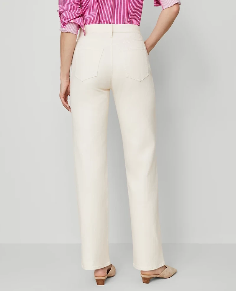 Ann Taylor The Petite Perfect Straight Jean Ivory Women's