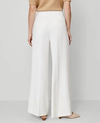 Ann Taylor The Petite Modern Wide-Leg Trouser Pant Winter White Women's