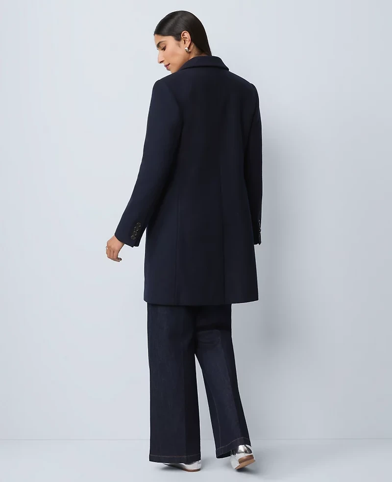 Ann Taylor Chesterfield Coat Night Sky Women's