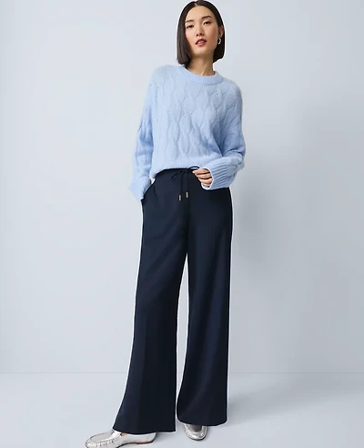 Ann Taylor Petite Wide-Leg Jogger Pant Size XS Night Sky Women's